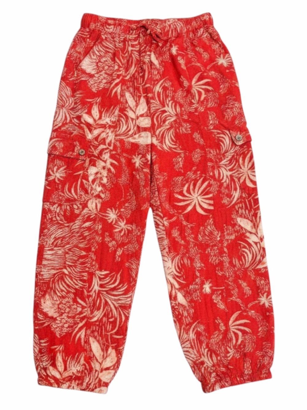 XS Christian Siriano tropical print cargo joggers